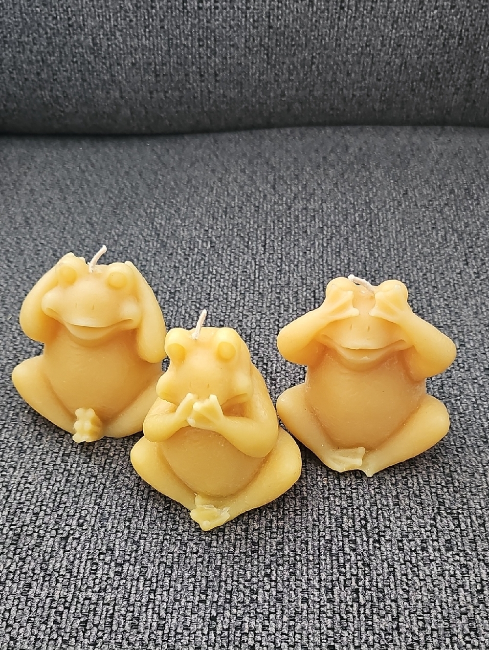 Beeswax Frog Candles Set of 3 - Yellow